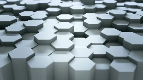 Animated Geometric Hexagons Rising and Falling Background Loop