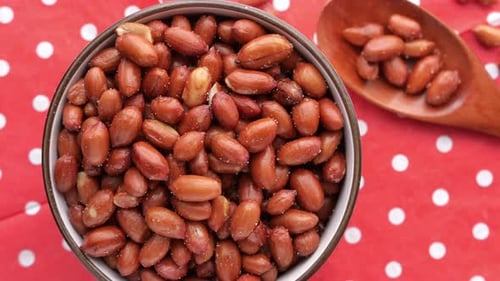 Close Up of Bowl of Salted Peanuts