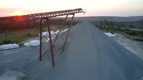 Rusty Mining Sector Support Silhouette Hides Rising Sun