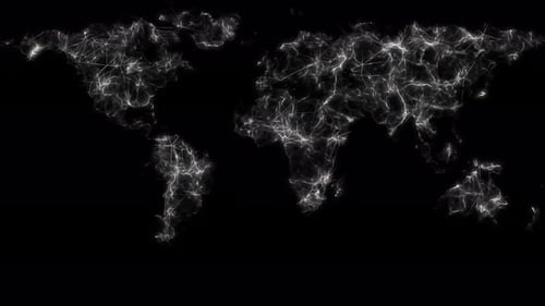 Digital World Map Network Connection Loop