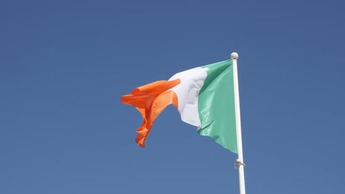 Irish Flag Waving in the Wind