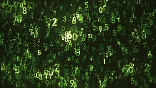 Green Flying Numbers