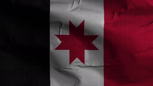 Realistic Waving Flag Motion Graphics Background with Red Star