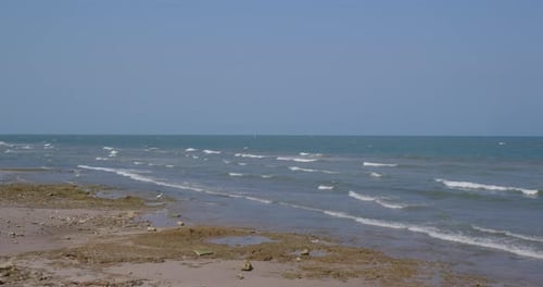 Sand beach and blue sky