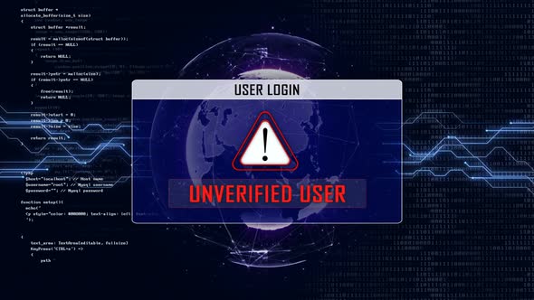 Unverified User Text and Login Interface, Backgrounds Motion Graphics ...