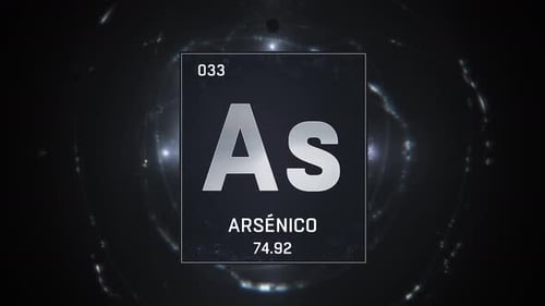 Animated Periodic Table Element Arsenic in Futuristic Style