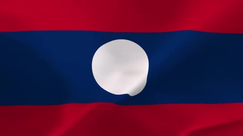 Laos wehende Flagge Animation 4K Bewegtes Hintergrundbild