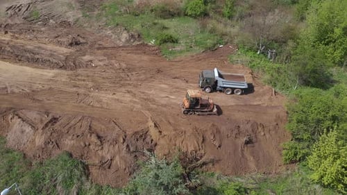 Heavy Machinery on Rural Construction Site