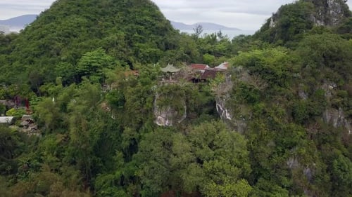 Southeast Asia Landscape Buddhist Temple on Marble Mountains