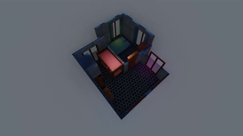 Isometric position of the bedroom