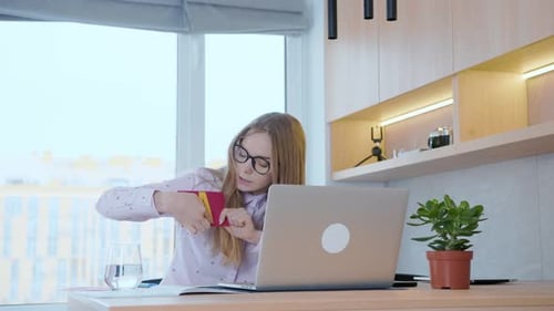 Woman Teaching Letters Online