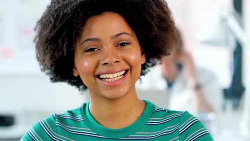 Portrait of Smiling African Woman at Office 15