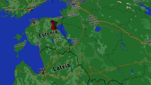 Estonia Map Pin Location Animation