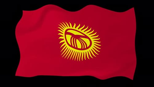 Waving Flag of Kyrgyzstan