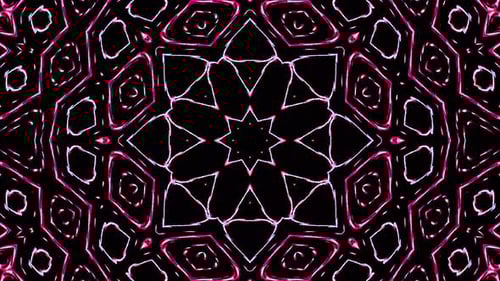 Abstract Neon Geometric Kaleidoscope Motion Graphics Loop