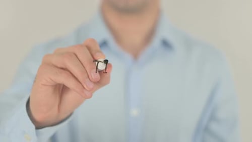 Man Writes 'Time to Decide' on Clear Surface