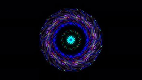 helle Punktkreisform, bunt, auf schwarzem Hintergrund