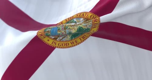 Waving Florida State Flag Animation