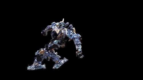 Futuristic Robot Performing Dynamic Dance Moves