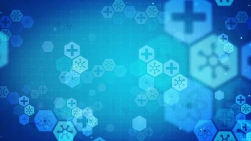 Animated Digital Medical Science Hexagon Background Loop