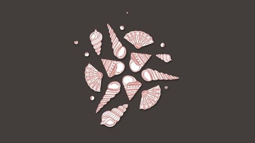 Creative seashell pattern on brown background