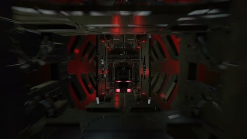 3d render of futuristic tunnel with light, loop.