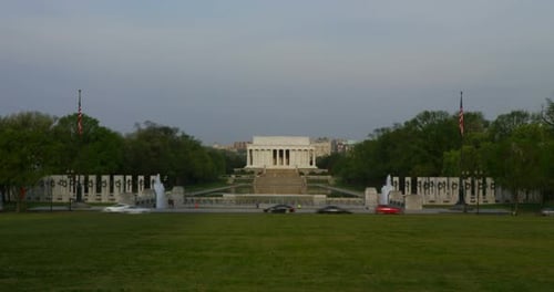National World War II Memorial, Lincoln Memorial in Background 07B