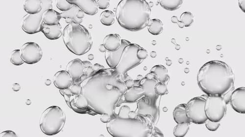 Clear Fluid Bubbles Metamorphosing Abstract Motion Background Loop