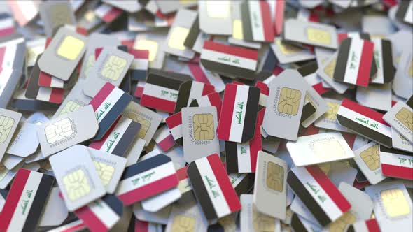 Multiple SIM Cards with Flag of Iraq, Miscellaneous Motion Graphics ft ...
