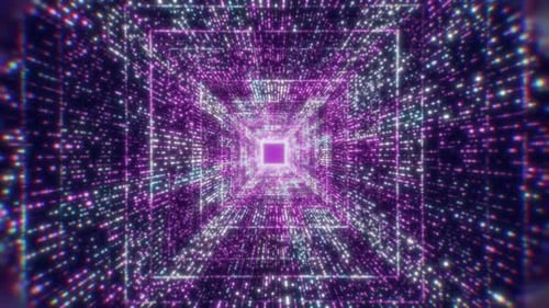Glühender digitaler Sci-Fi-Tunnel-Hintergrund