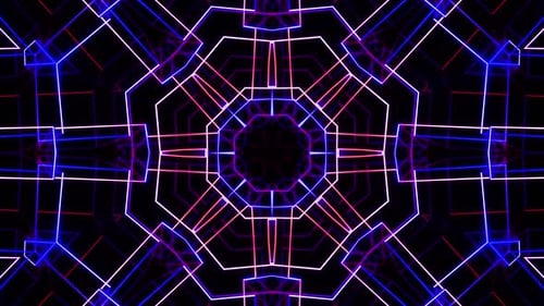 Kaléidoscope néon à boucle VJ. Animation en boucle.