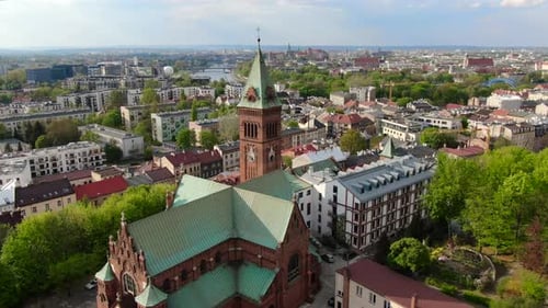 Aerial view of Krakow, Cracow city in Poland, Polska, Europe