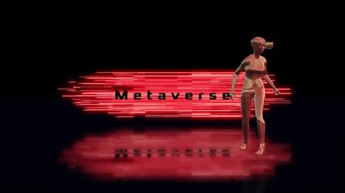 Futuristic Metaverse VR Experience with Glowing Neon Lines
