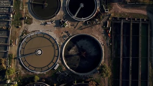 Round Polls in Wastewater Treatment Plant Filtration of Dirty or Sewage Water