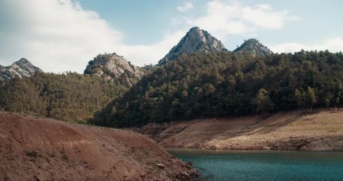 Panorama Camera Movement Overview Mountain Lake Landscape