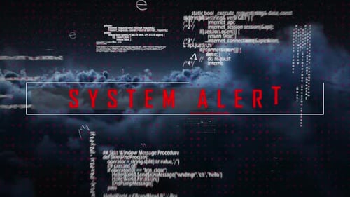System Alert Text Reveal with Digital Circuit Board
