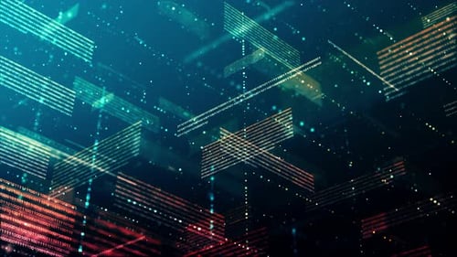 Futuristic Digital Data Network Flow Background