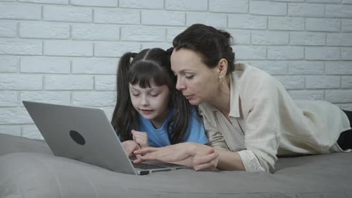 Online school with mom.