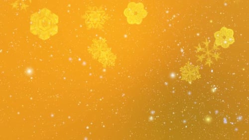 Golden Glowing Snowflakes Winter Holidays Animation