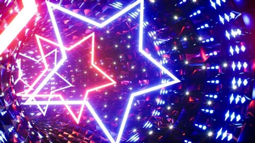 Retro Star Light VJ Tunnelschleife 4K