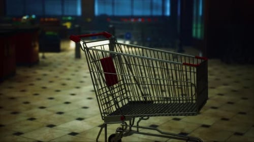 Empty Closed Supermarket Due Covid19 Coronavirus Epidemic