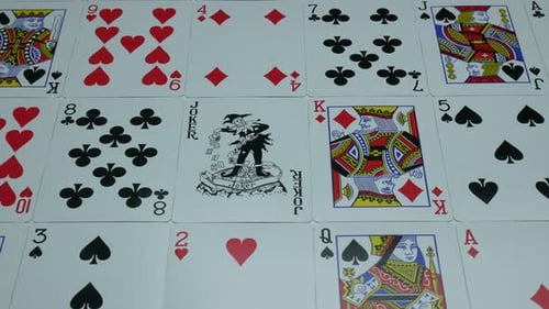 Close Up of Many Colorful Playing Cards