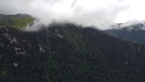 Cloud On Mountain Aerial View