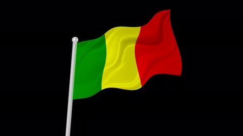 Mali National Flag Waving Seamless Loop
