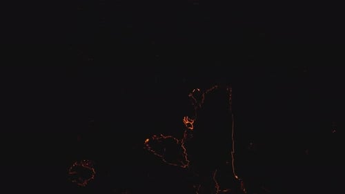 Lava Flow From Erupting Fagradalsfjall Volcano In Reykjanes Peninsula Iceland