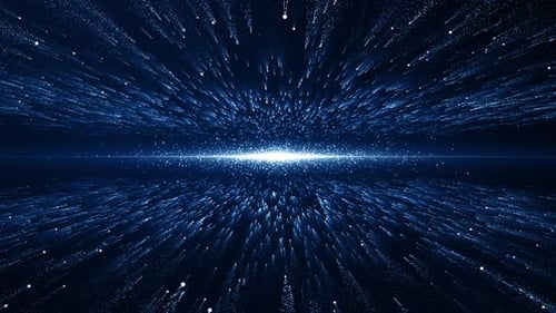 Futuristic Blue Particle Tunnel Hyperspace Animation