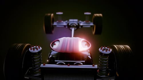 Car Chassis with Engine