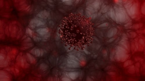 Angriffe und Ausbreitung des Corona-Covid-19-Virus im menschlichen Körperpaket