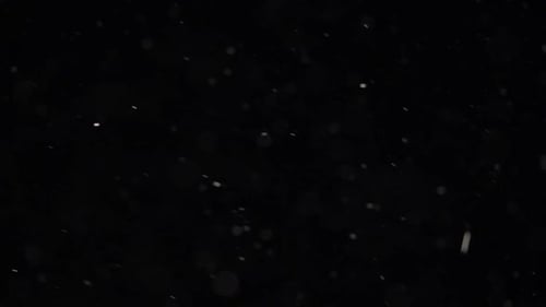 Falling White Dust Particles on Black Background