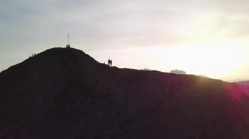 Mountain Range at Sunrise, Aerial View